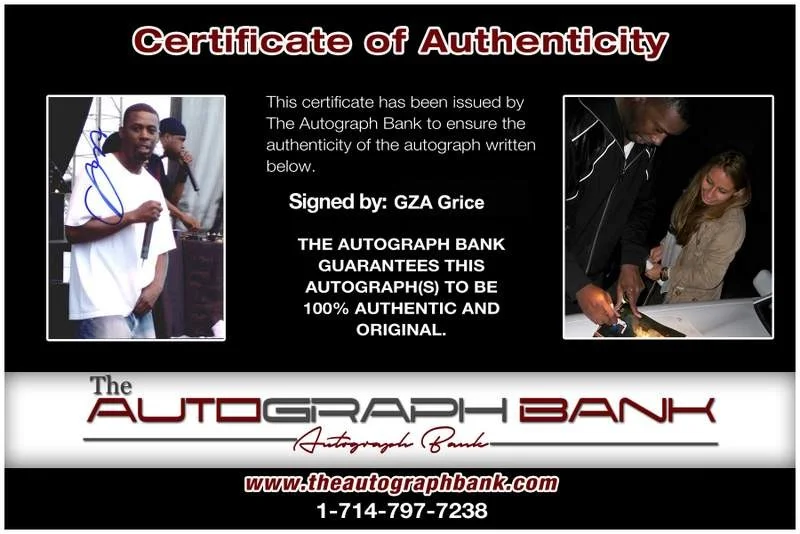 Gza — Wu Tang Clan Gza authentic signed rap 8x10 photo W/Certificate Autographed A0525, изображение 2