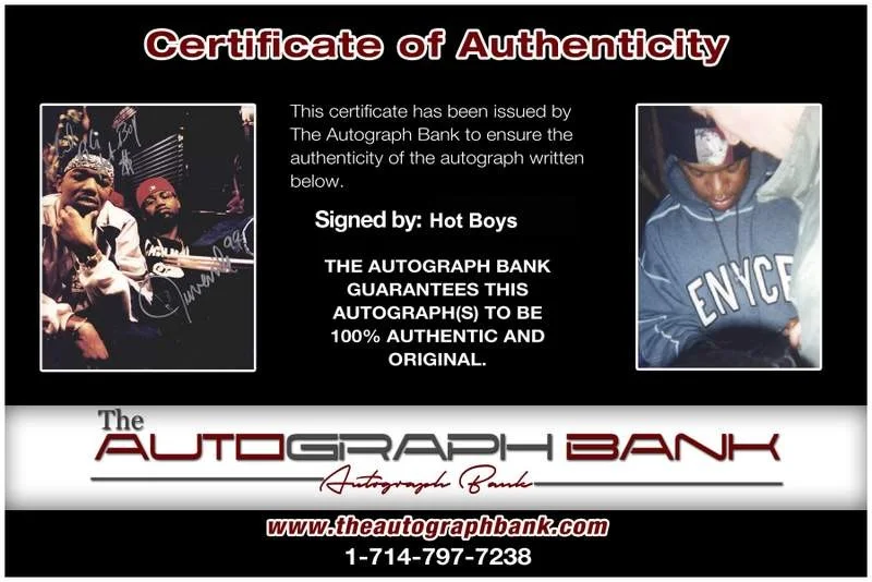 Hot Boys — Hot Boys BG Juvenile signed rap 8x10 photo W/Certificate Autographed (A0538), изображение 2