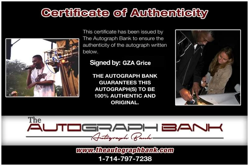 Gza — Wu Tang Clan Gza authentic signed rap 8x10 photo W/Certificate Autographed A0528, изображение 2