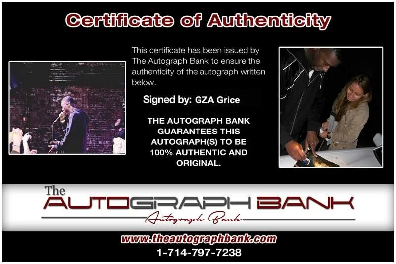 Gza — Wu Tang Clan Gza authentic signed rap 8x10 photo W/Certificate Autographed A0530, изображение 2