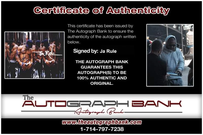 Ja Rule — Murder Inc Ja Rule authentic signed rap 8x10 photo W/Cert Autographed (A0586), image 2
