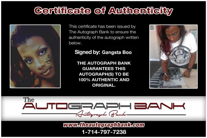 Gangsta Boo — Three Six Mafia Gangsta Boo signed rap 8x10 photo W/Certificate Autographed 0425, image 2