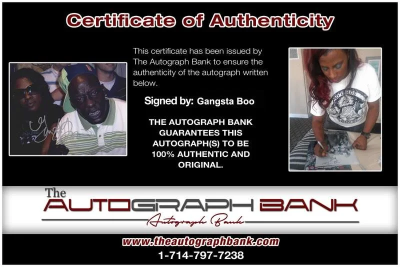 Gangsta Boo — Three Six Mafia Gangsta Boo signed rap 8x10 photo W/Certificate Autographed 0433, image 2