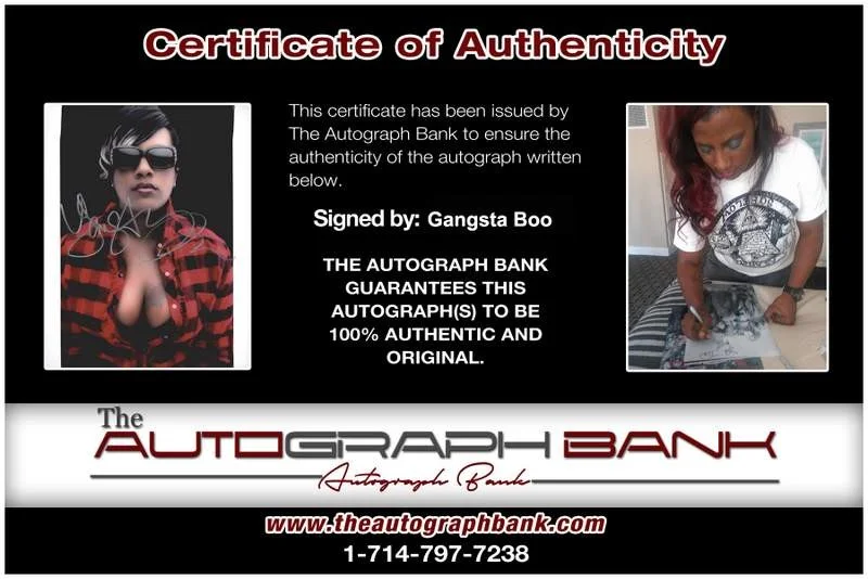 Gangsta Boo — Three Six Mafia Gangsta Boo signed rap 8x10 photo W/Certificate Autographed 0418, image 2