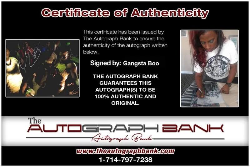 Gangsta Boo — Three Six Mafia Gangsta Boo signed rap 8x10 photo W/Certificate Autographed 0436, image 2
