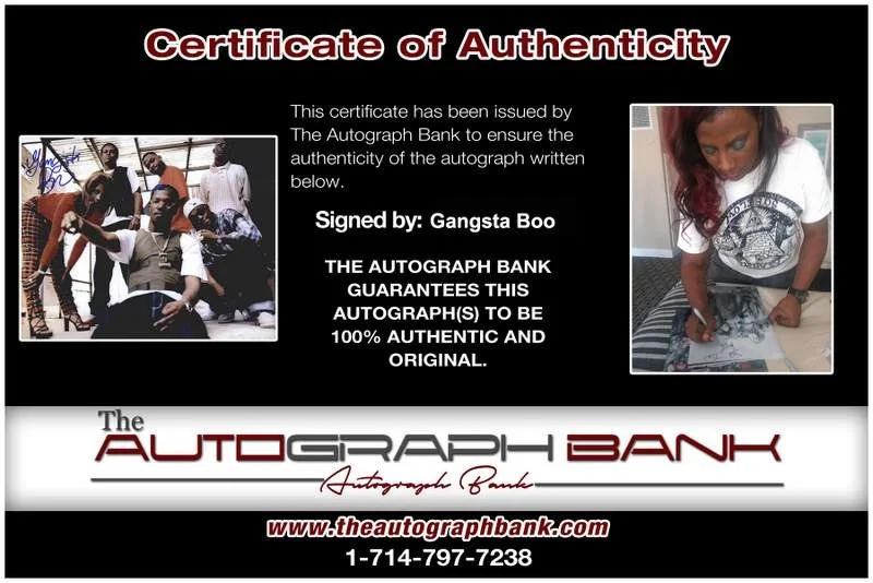 Gangsta Boo — Three Six Mafia Gangsta Boo signed rap 8x10 photo W/Certificate Autographed 0442, изображение 2