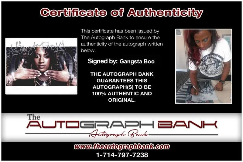 Gangsta Boo — Three Six Mafia Gangsta Boo signed rap 8x10 photo W/Certificate Autographed 0463, image 2