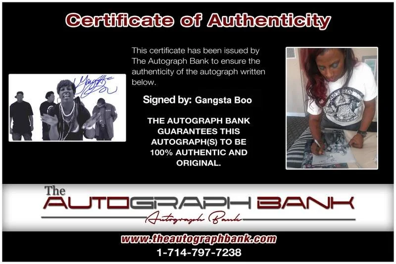 Gangsta Boo — Three Six Mafia Gangsta Boo signed rap 8x10 photo W/Certificate Autographed 0461, image 2