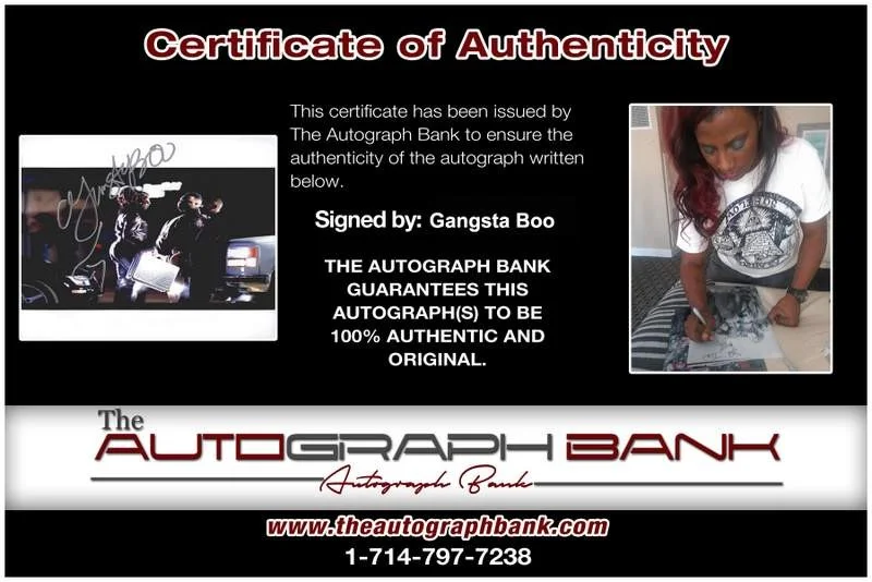 Gangsta Boo — Three Six Mafia Gangsta Boo signed rap 8x10 photo W/Certificate Autographed 0472, изображение 2