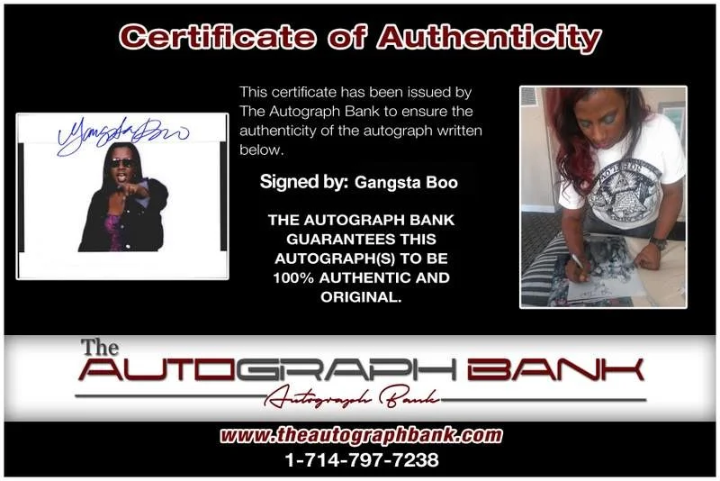 Gangsta Boo — Three Six Mafia Gangsta Boo signed rap 8x10 photo W/Certificate Autographed 0470, image 2