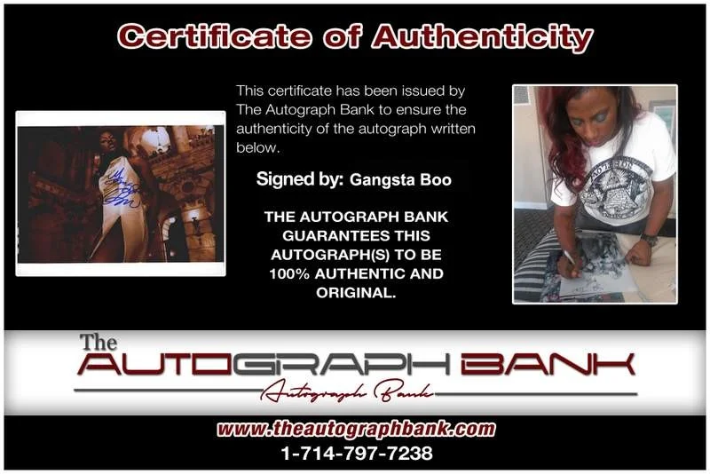 Gangsta Boo — Three Six Mafia Gangsta Boo signed rap 8x10 photo W/Certificate Autographed 0462, image 2