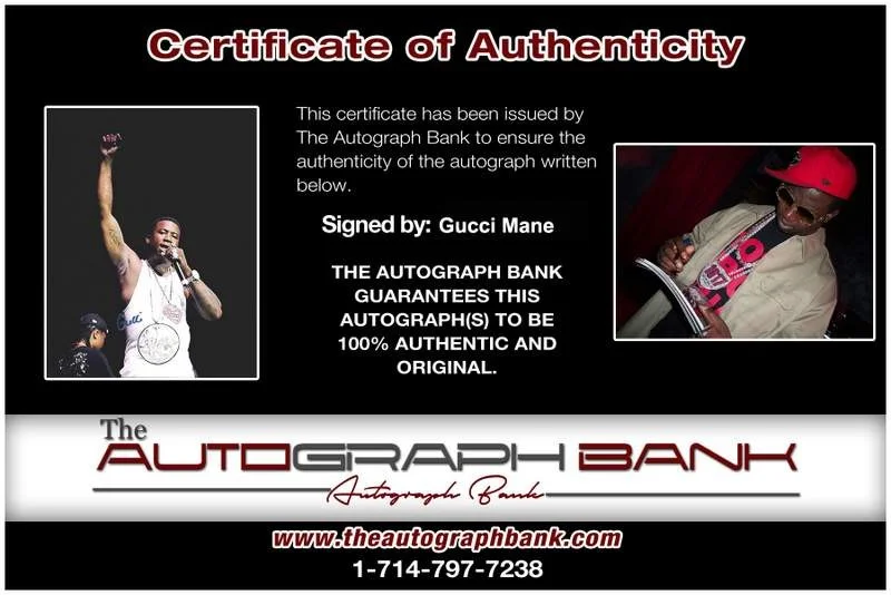 Gucci Mane — Gucci Mane authentic signed rap 8x10 photo W/Certificate Autographed (A0495), image 2