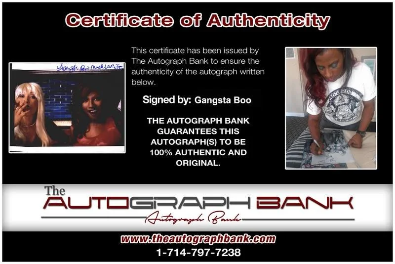 Gangsta Boo — Three Six Mafia Gangsta Boo signed rap 8x10 photo W/Certificate Autographed 0415, image 2