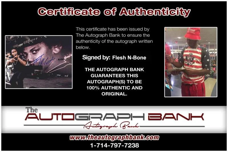 Flesh-N-Bone — BTNH Bone Thugs N Harmony Flesh signed rap 8x10 photo W/Cert Autograph (A0364), изображение 2