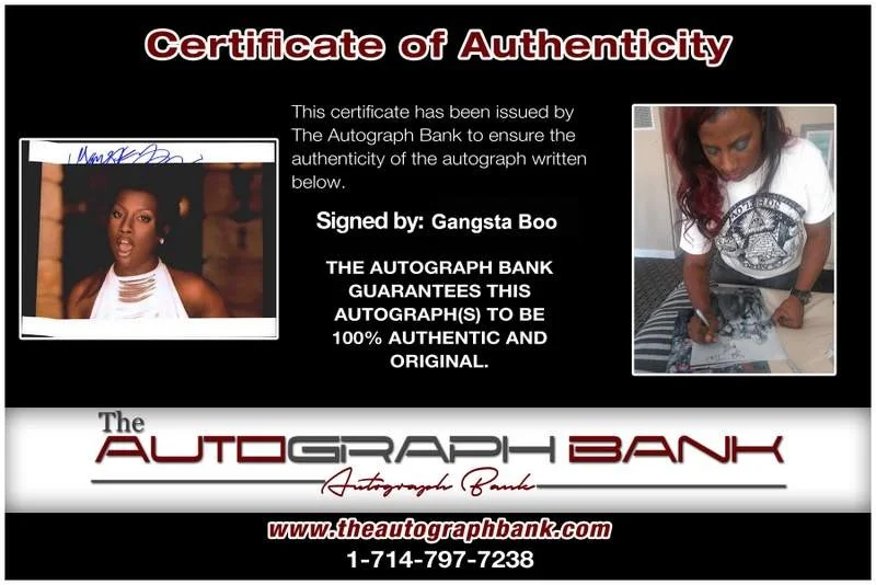 Gangsta Boo — Three Six Mafia Gangsta Boo signed rap 8x10 photo W/Certificate Autographed 0411, image 2