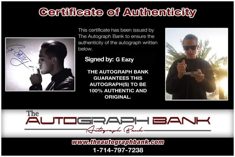 G Eazy — G Eazy authentic signed rap 8x10 photo W/Certificate Autographed (A0394), image 2