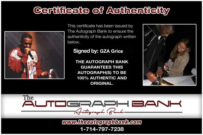 Gza — Wu Tang Clan Gza authentic signed rap 8x10 photo W/Certificate Autographed A0504, изображение 2