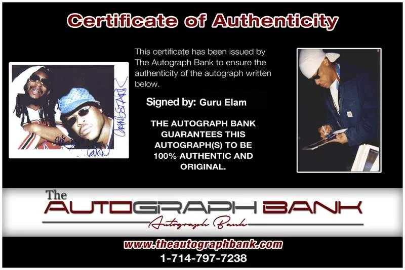 Guru — Gang Starr Guru authentic signed rap 8x10 photo W/Certificate Autographed A0502, изображение 2