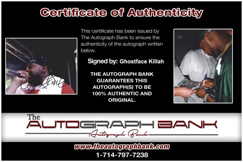 Ghostface Killah — Wu Tang Clan Ghostface Killah authentic signed 8x10 photo W/Cert Autograph A0481, image 2