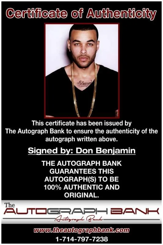 Don Benjamin — Don Benjamin authentic signed rap 8x10 photo W/Certificate Autographed (A00431), image 2