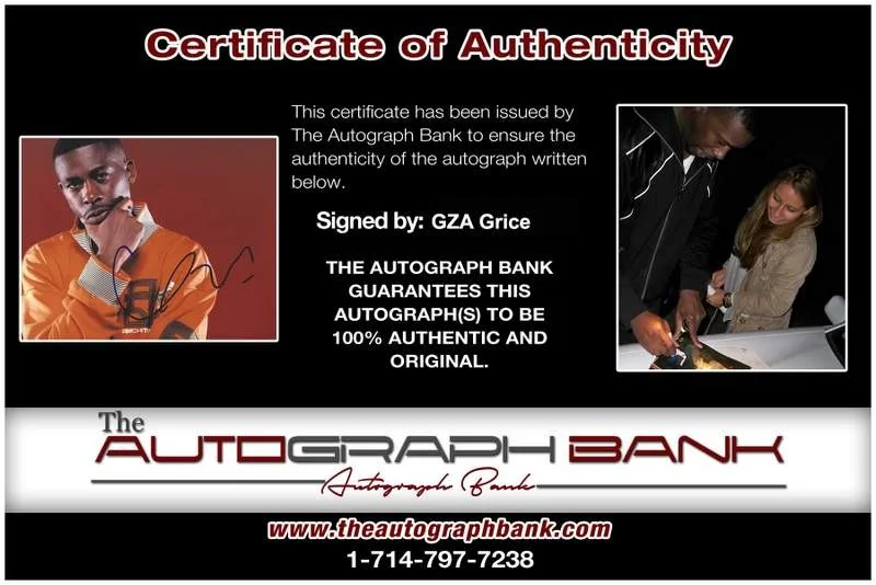 Gza — Wu Tang Clan Gza authentic signed rap 8x10 photo W/Certificate Autographed A0503, изображение 2