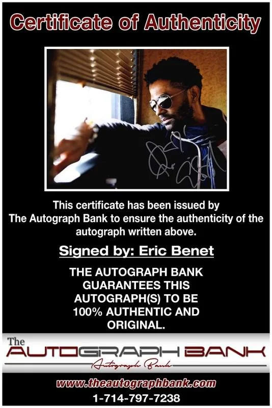 Eric Benet — Eric Benet authentic signed rap 8x10 photo W/Certificate Autographed (A0004), image 2