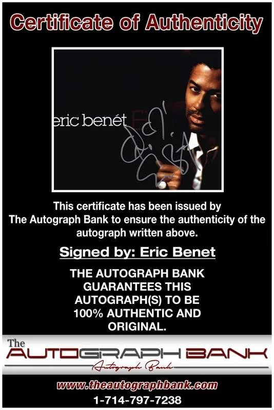 Eric Benet — Eric Benet authentic signed rap 8x10 photo W/Certificate Autographed (A0002), image 2
