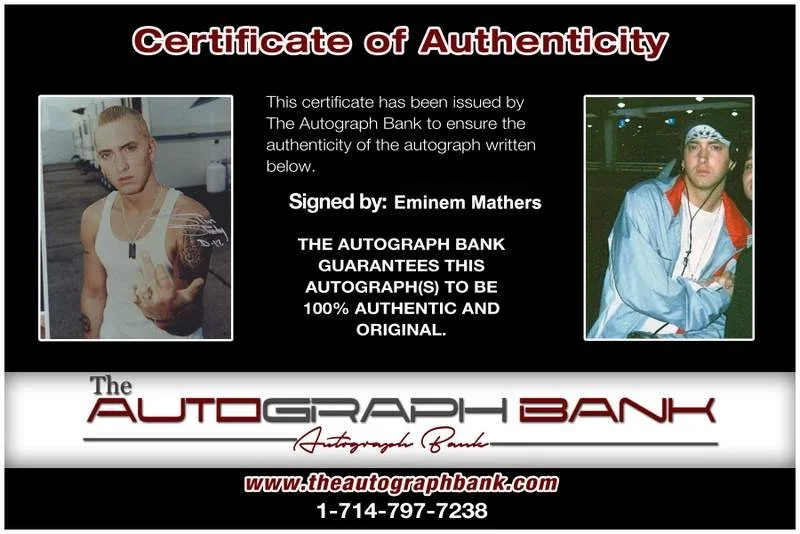 Eminem — D-12 Eminem Marshall Mathers signed rap 8x10 photo W/Certificate Autographed 301, image 2