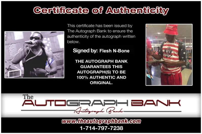 Flesh-N-Bone — BTNH Bone Thugs N Harmony Flesh signed rap 8x10 photo W/Cert Autograph (A0360), изображение 2