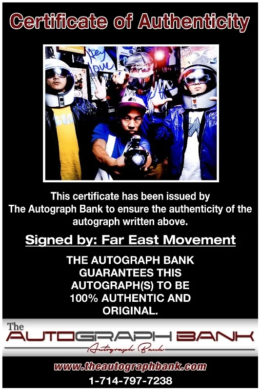 Far East Movement — Far East Movement authentic signed RAPPER 8x10 photo W/Cert Autographed 26-f, image 2
