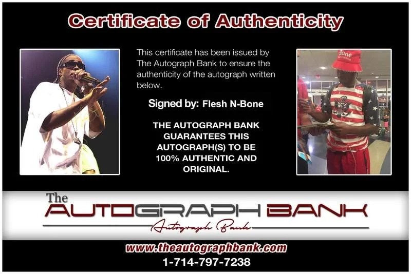 Flesh-N-Bone — BTNH Bone Thugs N Harmony Flesh signed rap 8x10 photo W/Cert Autograph (A0367), изображение 2