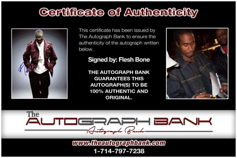 Flesh Bone — Flesh Bone Thugs N Harmony authentic signed 8x10 photo W/ Certificate A1, image 2