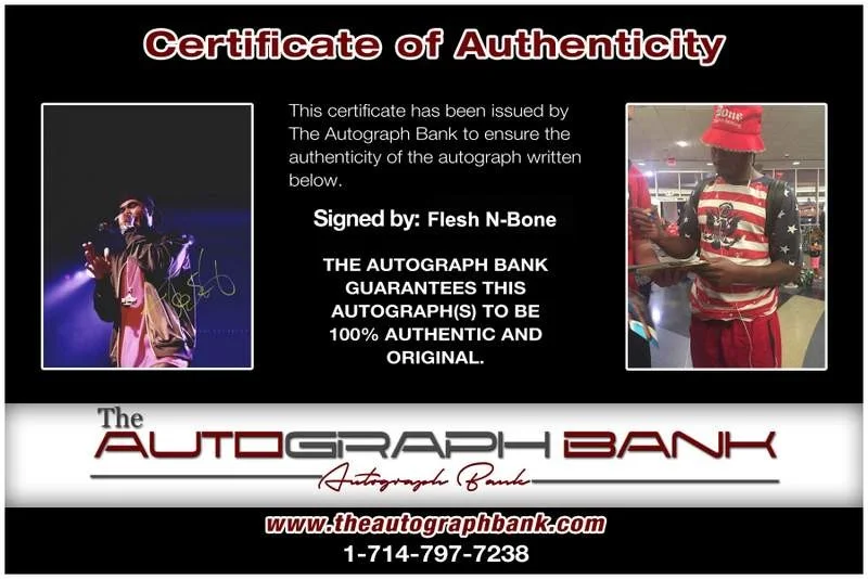 Flesh-N-Bone — BTNH Bone Thugs N Harmony Flesh signed rap 8x10 photo W/Cert Autograph (A0368), изображение 2