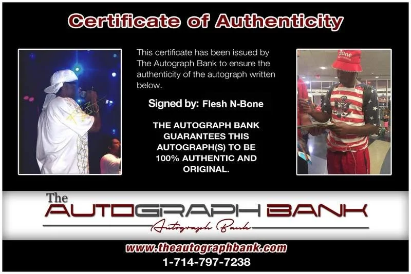 Flesh-N-Bone — BTNH Bone Thugs N Harmony Flesh signed rap 8x10 photo W/Cert Autograph (A0355), image 2