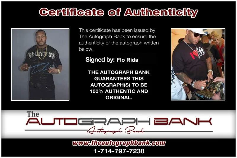 Flo Rida — Flo Rida authentic signed rap 8x10 photo W/Certificate Autographed (A0374), image 2