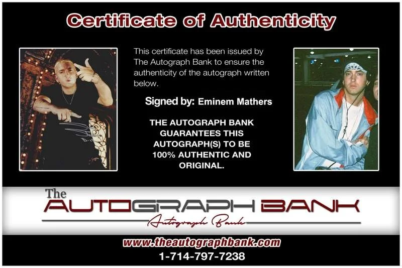 Eminem — D-12 Eminem Marshall Mathers signed rap 8x10 photo W/Certificate Autographed 295, image 2