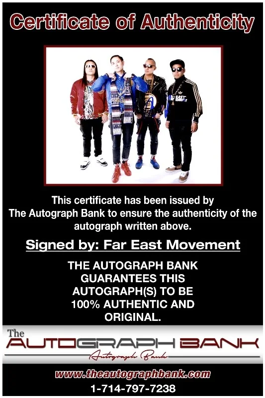 Far East Movement — Far East Movement authentic signed RAPPER 8x10 photo W/Cert Autographed 26-e, image 2