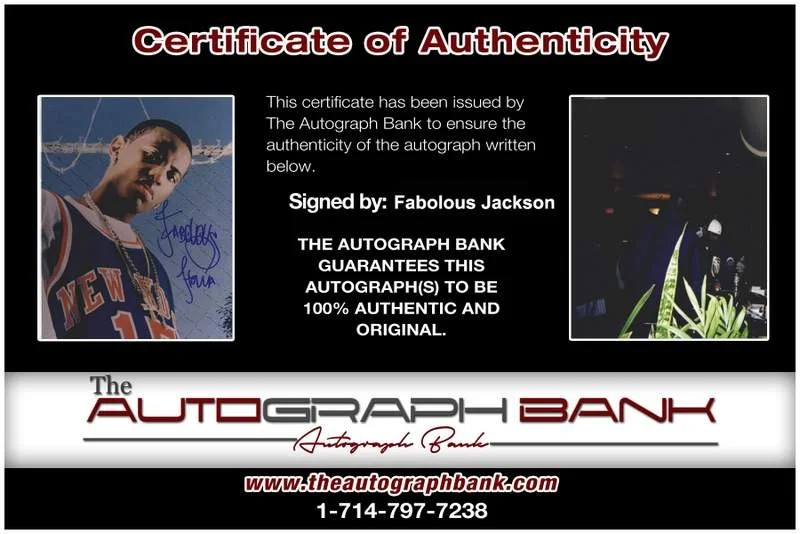 Fabolous — Fabolous Jackson authentic signed rap 8x10 photo W/Certificate Autographed A0308, image 2