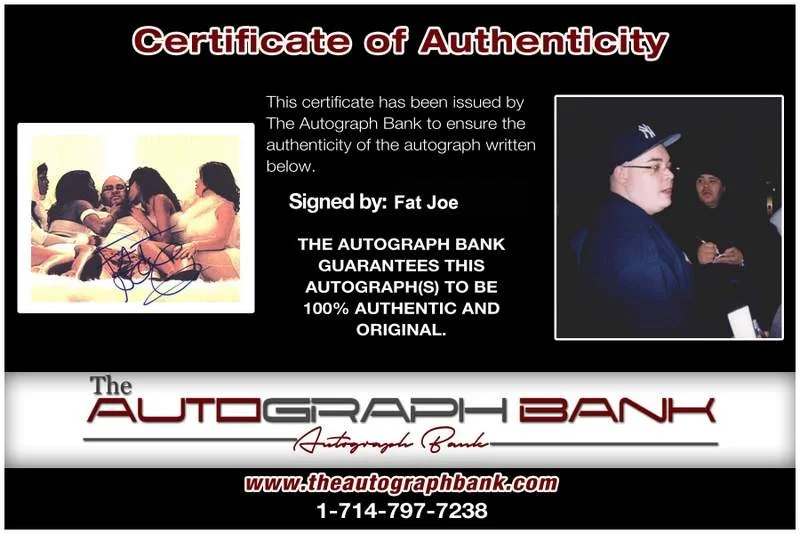 Fat Joe — Terror Squad Fat Joe signed rap 8x10 photo W/Certificate Autographed (A0313), изображение 2