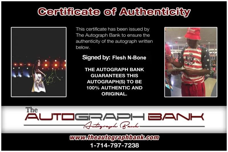 Flesh-N-Bone — BTNH Bone Thugs N Harmony Flesh signed rap 8x10 photo W/Cert Autograph (A0371), изображение 2
