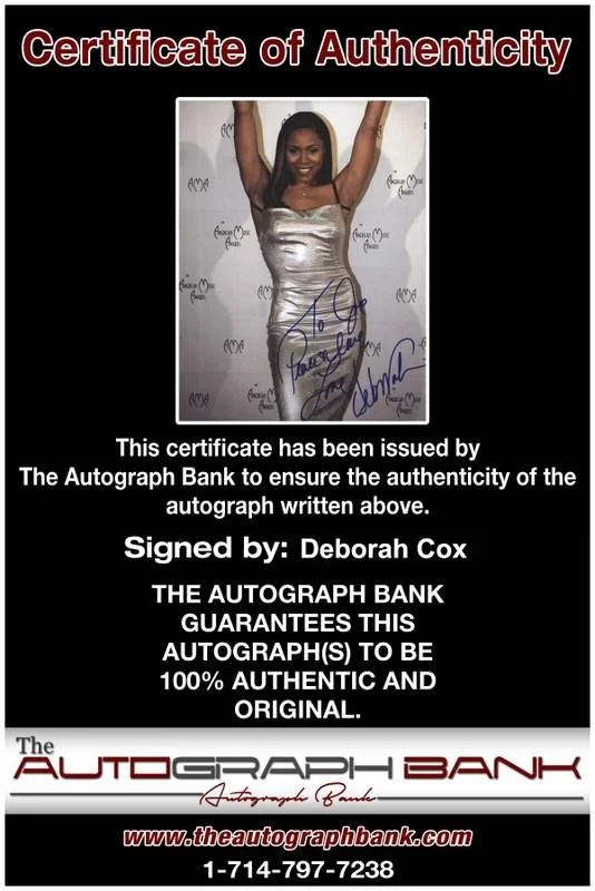Deborah Cox — Deborah Cox signed rap 8x10 magazine page W/Certificate Autographed (A0009), изображение 2