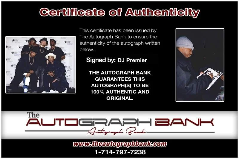 Dj Premier — Gang Starr Dj Premier signed rap 8x10 photo W/Certificate Autographed (A0253), image 2