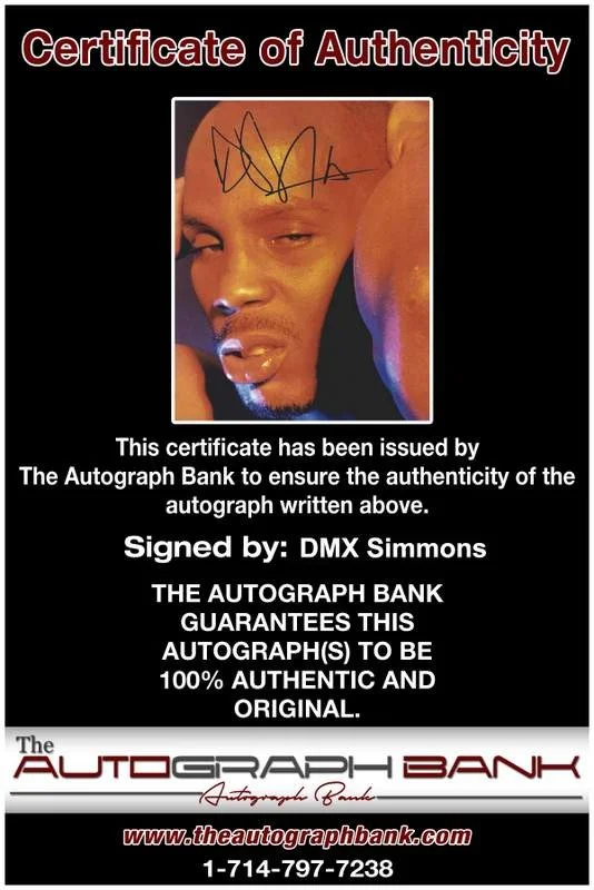Dmx — Dmx Earl Simmons authentic signed rap 8x10 photo W/Certificate Autographed A0265, изображение 2
