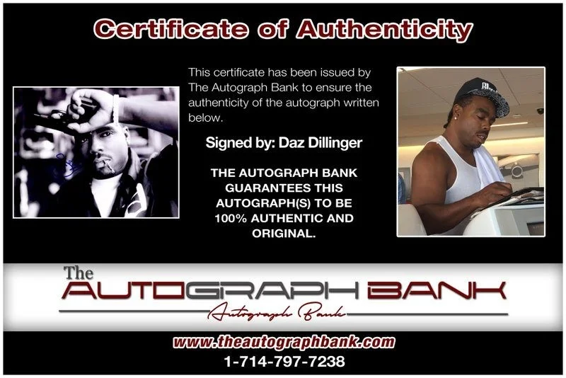 Daz Dillinger — Daz Dillinger Tha Dogg Pound authentic signed 8x10 photo W/ Certificate A30, изображение 2