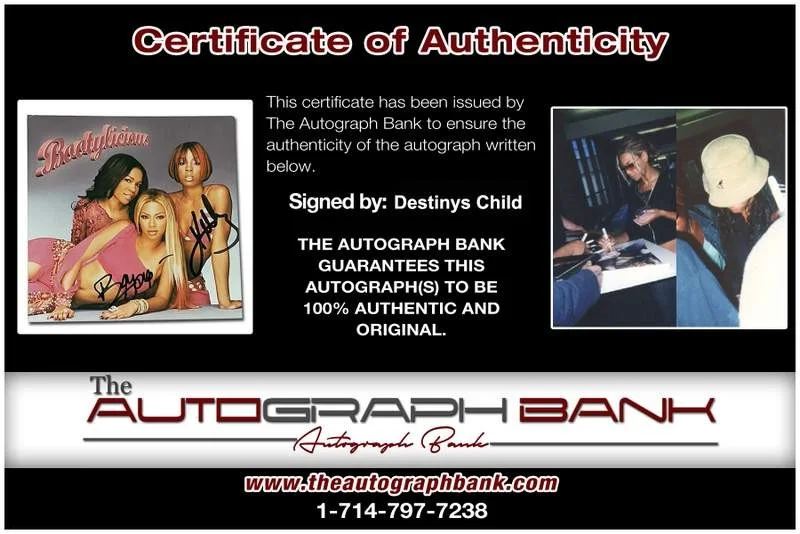 Destinys Child — Destiny's Child signed Booylicious CD booklet W/Certificate Beyonce Knowles, image 2