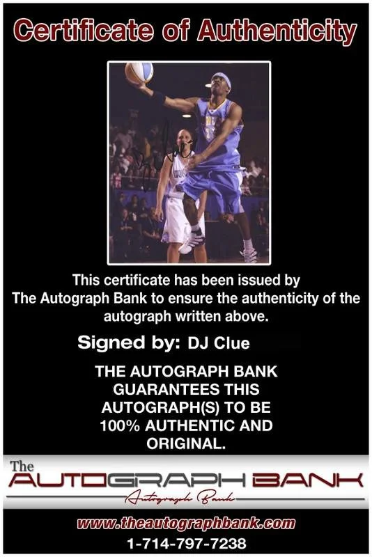 Dj Clue — Dj Clue authentic signed rap 8x10 photo W/Certificate Autographed (A0238), image 2