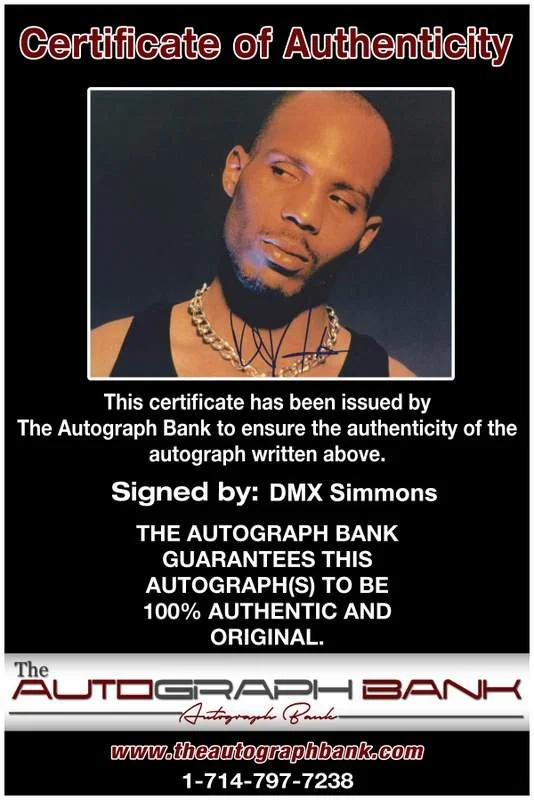 Dmx — Dmx Earl Simmons authentic signed rap 8x10 photo W/Certificate Autographed A0270, изображение 2