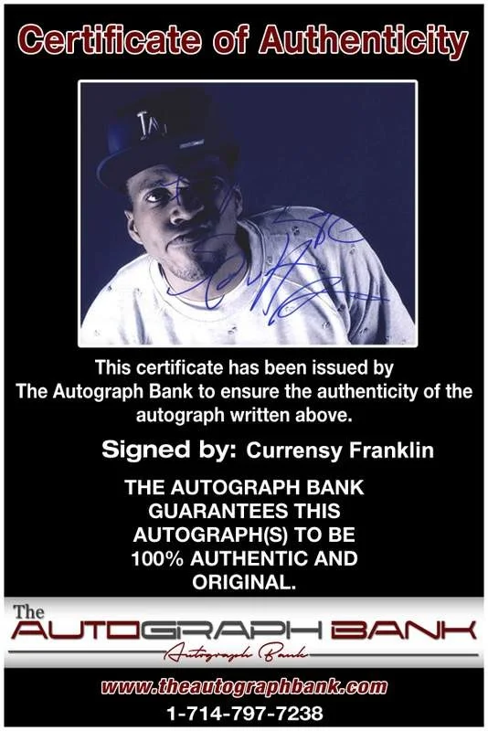 Curren$y — Jet Life Currensy Curren$y authentic signed rap 8x10 photo /Cert Autographed 174, image 2