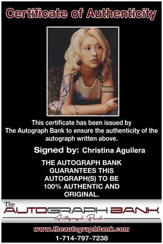 Christina Aguilera — Christina Aguilera authentic signed rap 8x10 photo W/Certificate Autographed 158, изображение 2