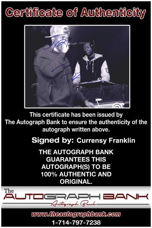 Curren$y — Jet Life Currensy Curren$y authentic signed rap 8x10 photo /Cert Autographed 180, image 2